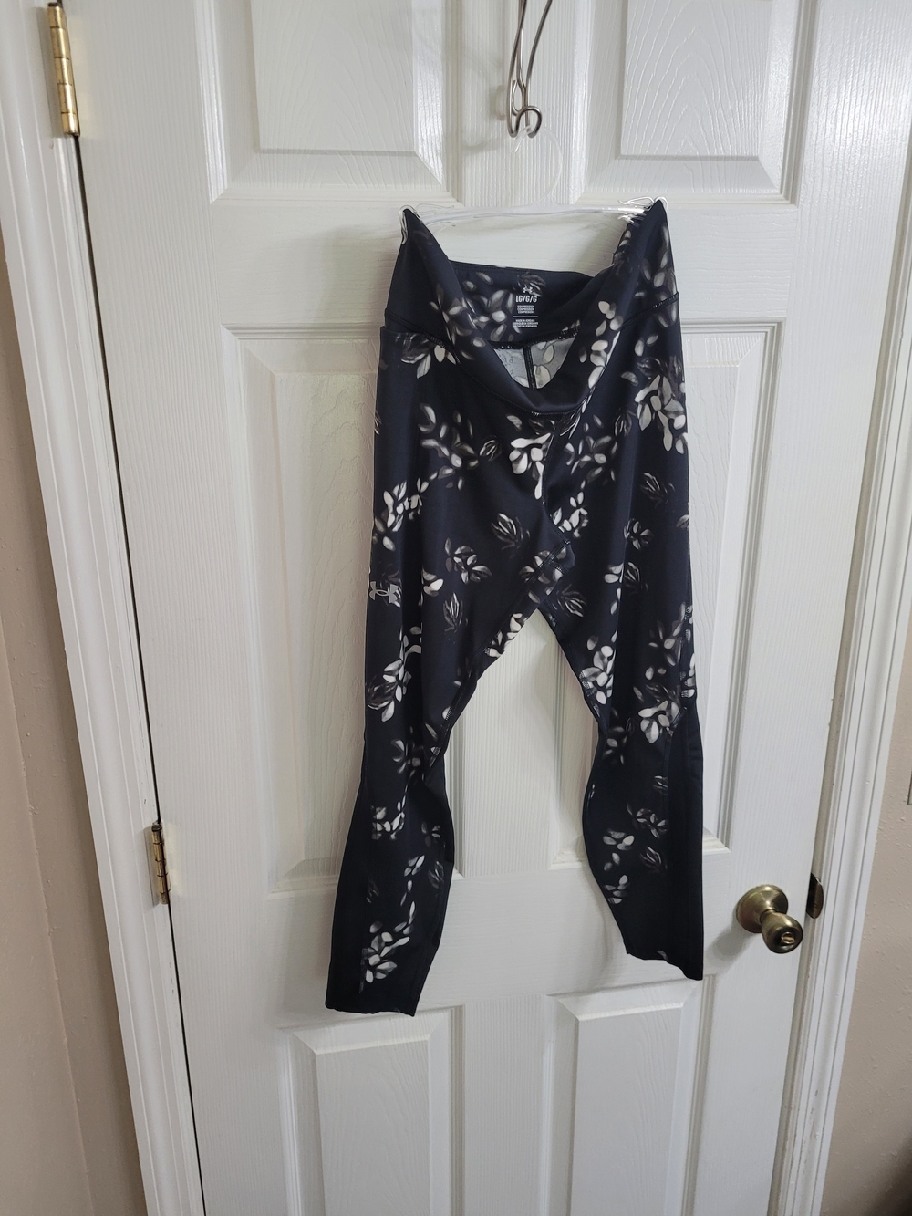 Under Armour Black and White Floral Compression Leggings